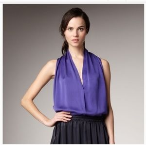 Theory Deronisa Purple Sleeveless Blouse